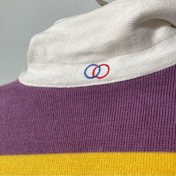 Rowing Blazers x Sports D'Epoque Rugby Polo Purple Yellow Heavyweight Jersey - Picture 9 of 12